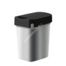 Контейнер д/мусора пластм. с откидной+"плавающей" крышкой 10л "METAL BIN" 434261213*1/4