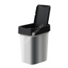 Контейнер д/мусора пластм. с откидной+"плавающей" крышкой 10л "METAL BIN" 434261213*1/4