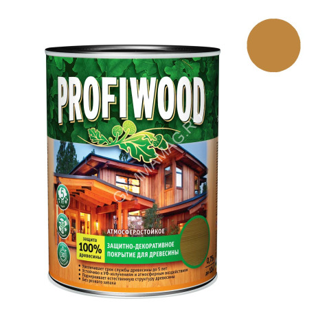 Защитно-декоративное покрытие для древесины алкидное орех 0,7 кг PROFIWOOD *1/14/490
