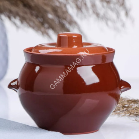 Горшочек для жаркого керамич. 0,65л "Кунгурский" с ручками 214511 *12