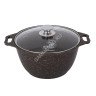 Кастрюля алюм. литая а/приг. Kukmara "Мраморная" кофейный 3,0л Стекл.кр. кмк32а (Кукмор) *1/3