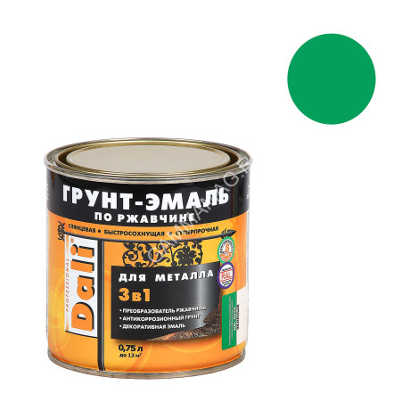 Грунт-эмаль по ржавчине зеленая 0,75 л DALI RAL 6029 *1/6/576