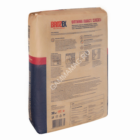 Штукатурка гипсовая GP 50 Оптима Пласт Легкая 30 кг BROZEX *1/40