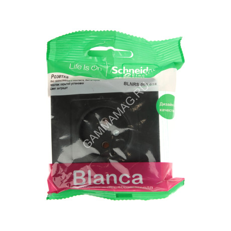 Розетка "BLANCA" СП 1-мест. антрацит 16А 250В BLNRS000016 *10/20