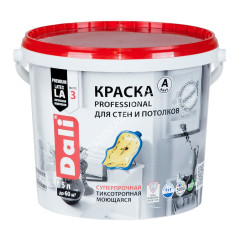 Краска акриловая для стен и потолков 5 л ДАЛИ PROFESSIONAL моющаяся матовая База А *1/60