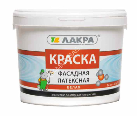 Краска латексная фасадная 14 кг Лакра *1/44