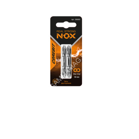 Бита крестовая PH2*PZ2*50мм (2 шт) 2-х сторон.хвостовик1/4"Е (336003) Corebit NOX *1/100