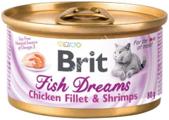 Brit Fish Dreams Chicken fillet &amp; Shrimps 0,08кг куриное филе и креветки консервы для кошек (527885)