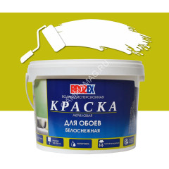 Краска акриловая для обоев 6 кг BROZEX белоснежная *1/75