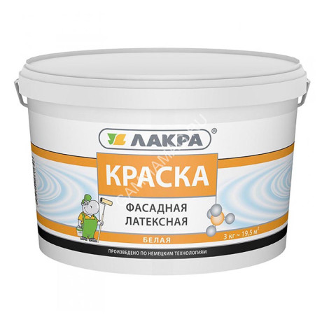 Краска латексная фасадная 3 кг Лакра *1/144