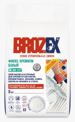 Клей для плитки KS 117 ФЛЕКС ПРЕМИУМ БЕЛЫЙ 5 кг BROZEX *5/150