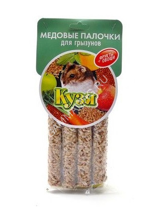 Кузя 0,14кг палочки медовые фрукты для грызунов (4шт)