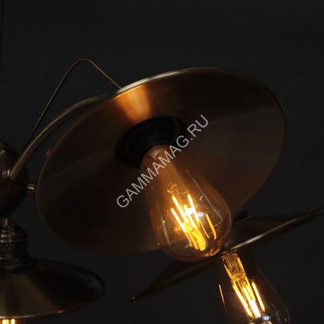 Люстра N3496/5 AB 5*4W E27 220V filament bulb (q-680;h-300) VERNER LIGHTING *1