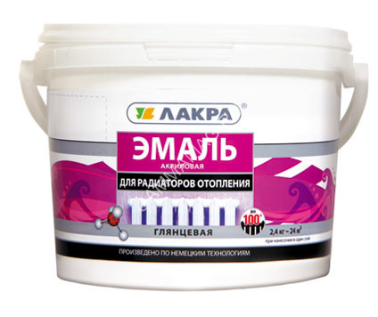 Эмаль для радиаторов акриловая белая 2,4 кг Лакра *1/144