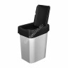 Контейнер д/мусора пластм. с откидной+"плавающей" крышкой 25л "METAL BIN" 434261313*1/4