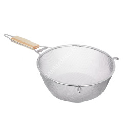 Сито фильтровальное с ручкой нерж./дерево д.240мм, глубокое "Ретро" 886-045 ("VETTA") *1/48