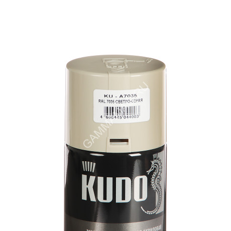 Эмаль-аэрозоль светло-серый 520/270 мл RAL 7035 KUDO *1/12