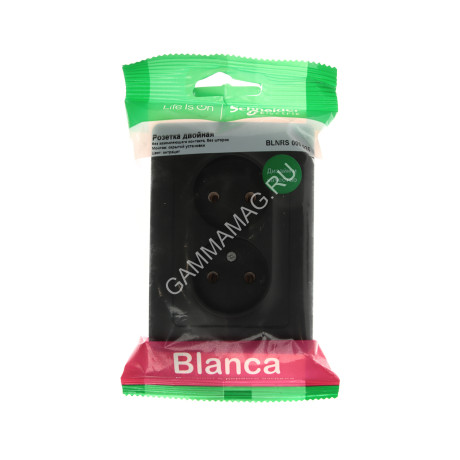 Розетка "BLANCA" СП 2-мест. антрацит 16А 250В BLNRS000026 *6/12