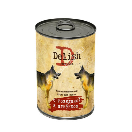 Delish 0,4кг говядина и ягнёнок консервы для собак
