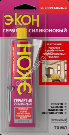 Герметик силиконовый универсальный прозрачный 70мл "ЭКОН" 3002450 блистер *1/24*