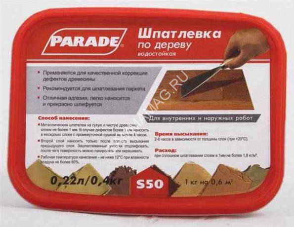 Шпатлевка по дереву орех 0,4 кг PARADE S50 *8/1440