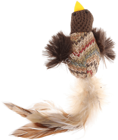 Игрушка (Gigwi) 75264 Птичка с перьями серия CATCH & SCRATCH для кошек, 12см