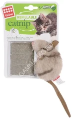 Игрушка (GiGWi) 75382 Мышка с кошачьей мятой 10см для кошек, серия REFILLABLE CATNIP