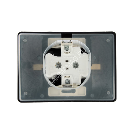 Розетка "BLANCA" СП 2-мест. антрацит з/к з/ш крышка IP44 16А 250В BLNRS441126 *1/5/10