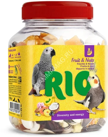 Rio 0,16кг смесь фруктово-ореховая для всех видов птиц