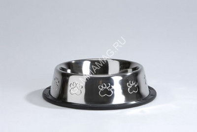 Миска (Beeztees) 653702 стальная хромированная с лапками нескользящая 450мл*16,5см
