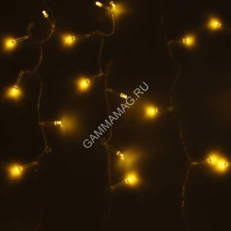Гирлянда Занавес 2*1,5м 360LED белое тёплое 8 режимов прозрачная нить 220V IP20 3584224 *1/36
