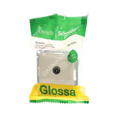 Механизм розетки "Glossa" 1-м. TV 1DB бежевый GSL000291 *10