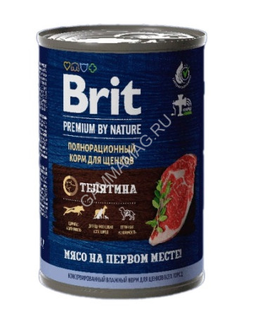 Brit Premium by Nature 0,41кг телятина консервы для щенков всех пород (51090)