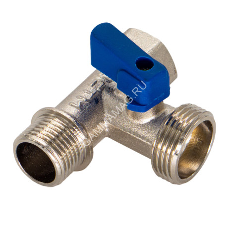Кран для бытовой техники 1/2"(_15)х3/4"(_20)х1/2"(_15) М/П/П шаровой CTM аналогДШ906 CA3N1234 *1/10