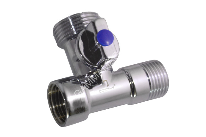 Кран для бытовой техники 1/2"(_15)х3/4"(_20)х1/2"(_15) М/П/П шаровой CTM аналогДШ906 CA3N1234 *1/10