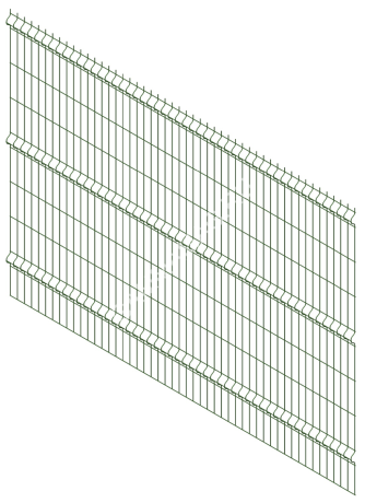 Панель заборная ПРЕГРАДА 3 V3 2700*1940 яч.55х235 3мм Zn+ПП RAL6005 (зеленый) *1/100
