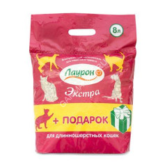 Наполнитель (Лаурон) 8л Экстра (пэт.пакет) впитывающий для кошек