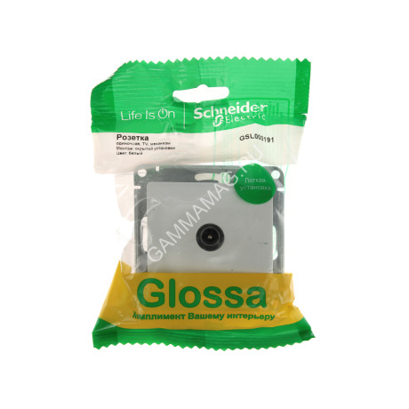 Механизм розетки "Glossa" 1-м. TV 1DB белый GSL000191 *10/60