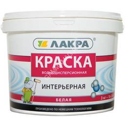 Краска акриловая для стен и потолков 6,5 кг Лакра Белоснежная интерьерная *1/72