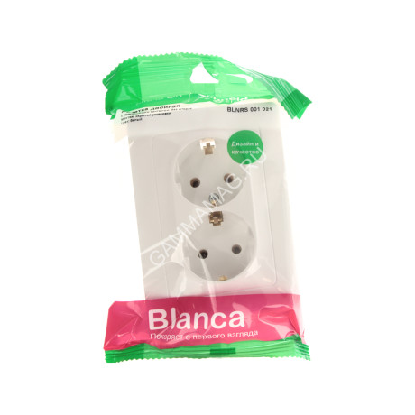 Розетка "BLANCA" СП 2-мест. белый з/к 16А 250В BLNRS001021 *6/36
