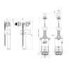 Арматура бачка (КОМПЛЕКТ) шток пластик, боковая, АНИ WC4050 ЭКОНОМ *1/20