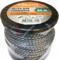 Леска 3,0мм квадрат крученый 86м бобина серый усиленный Metal Cord (GT3535-3.0-SA-86) STURM *1