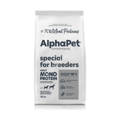 AlphaPet Superpremium Monoprotein (АльфаПет) 18кг из белой рыбы сухой для собак средних и крупных пород (654929) (Только для заводчиков)