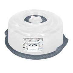 Крышка в микроволновую печь пластм. д.250мм с ПОДДОНОМ "STONE" Темный камень SE229110026 *1/10
