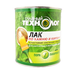 Лак акриловый для наружных и внутренних работ по камню и кирпичу глянцевый 3 л Главный технолог *1/6