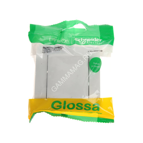 Выключатель "Glossa" СП 1кл. белый в сборе GSL000112 *15/90