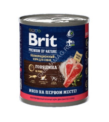 Brit Premium by Nature 0,85кг с говядиной и рисом консервы для взрослых собак всех пород (51168)
