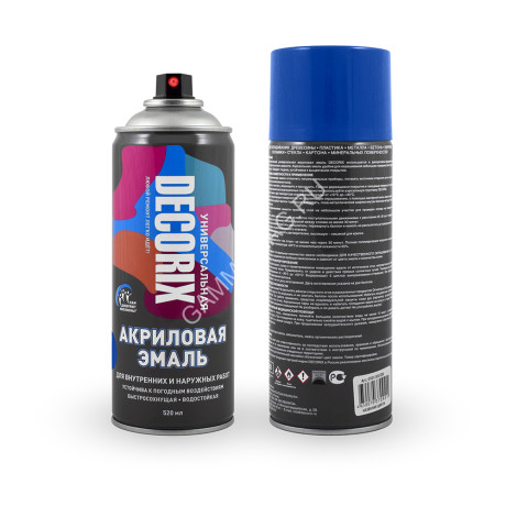 Эмаль-аэрозоль синий 520 мл DECORIX (A09) *1/12