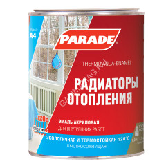 Эмаль для радиаторов акриловая белая полуматовая 0,9 л А4 120_С PARADE *1/6