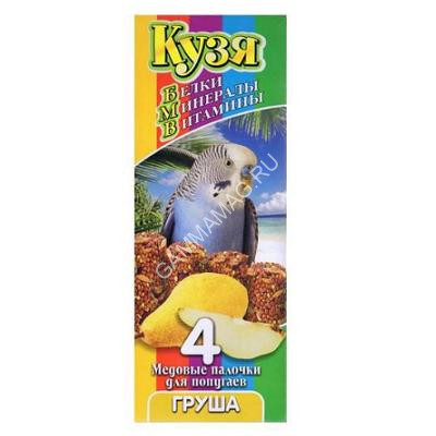 Кузя 0,14кг палочки (белки, минералы, витамины) груша для попугаев 4шт